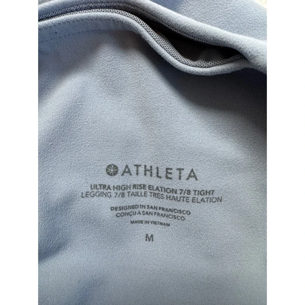Athleisure Athleta Womens Medium Elation 7/8 Tight Blue Ultra High Rise Leggings